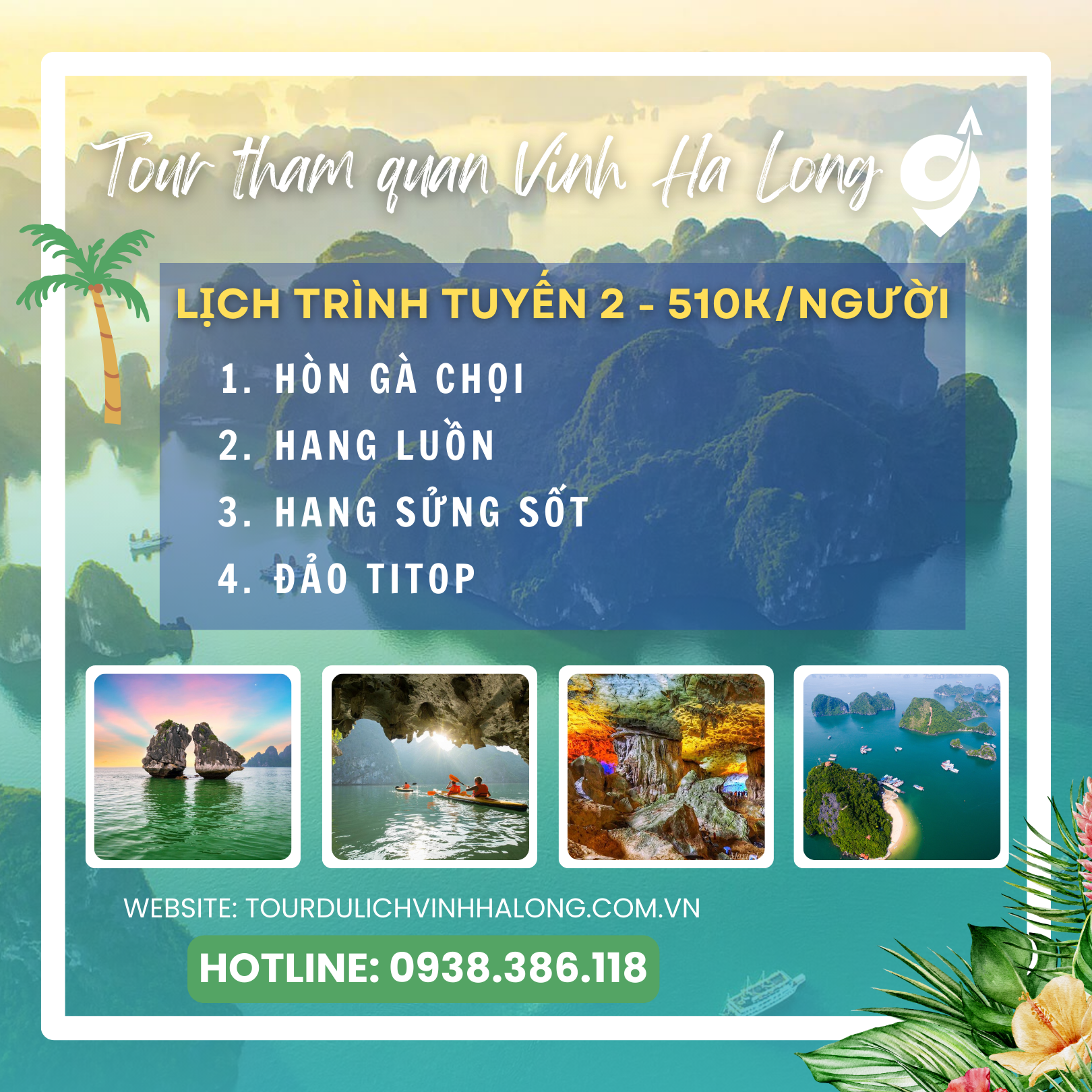 Lịch trình tuyến 2 Vịnh Hạ Long